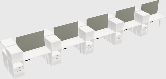 Shared electric desk + cabinet