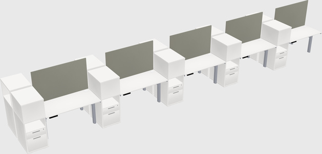 Shared electric desk + cabinet