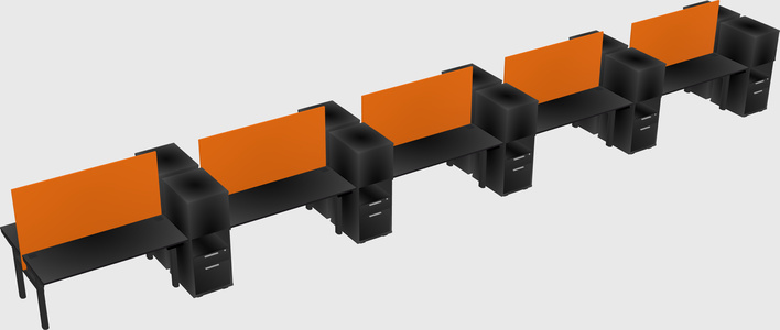 Shared electric desk + cabinet