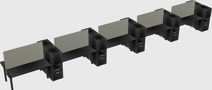 Shared electric desk + cabinet
