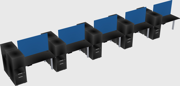 Shared electric desk + cabinet