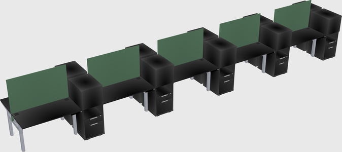 Shared electric desk + cabinet