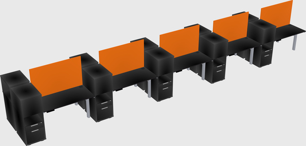 Shared electric desk + cabinet