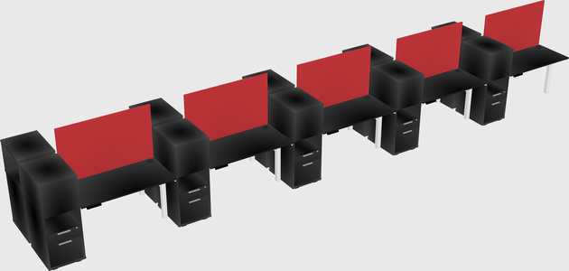 Shared electric desk + cabinet