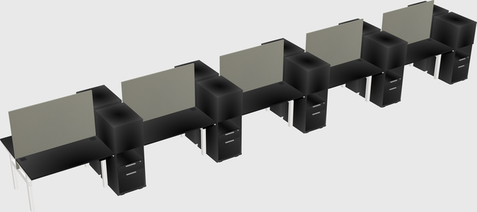 Shared electric desk + cabinet