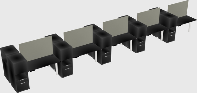 Shared electric desk + cabinet