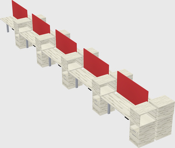 Shared electric desk + cabinet