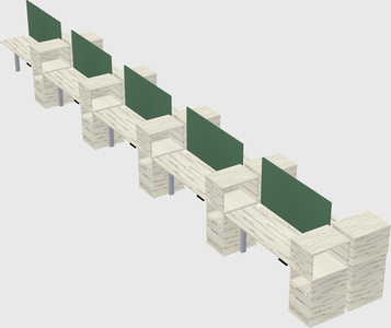 Shared electric desk + cabinet