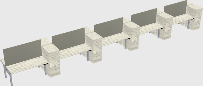 Shared electric desk + cabinet