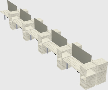 Shared electric desk + cabinet