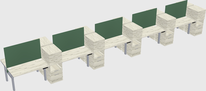 Shared electric desk + cabinet