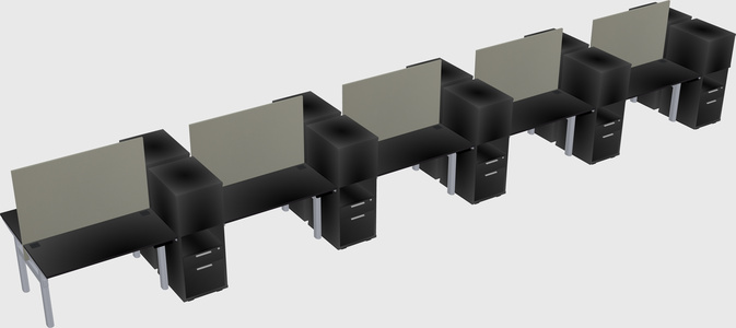 Shared electric desk + cabinet