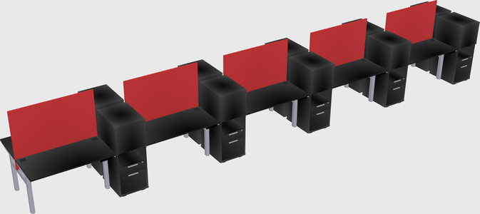 Shared electric desk + cabinet