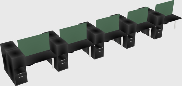 Shared electric desk + cabinet
