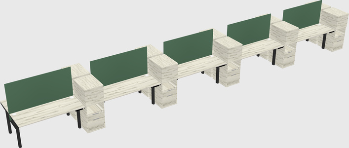 Shared electric desk + cabinet