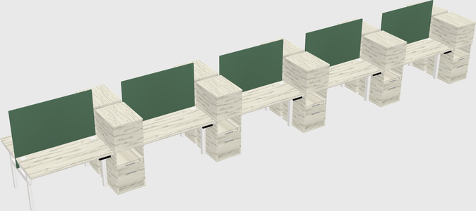 Shared electric desk + cabinet