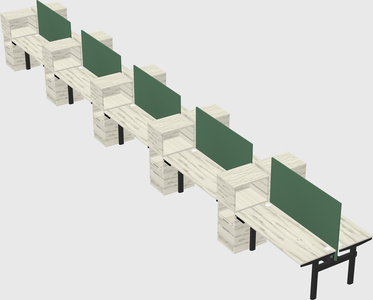 Shared electric desk + cabinet
