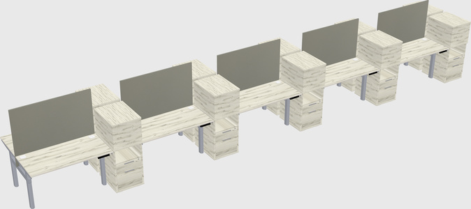 Shared electric desk + cabinet