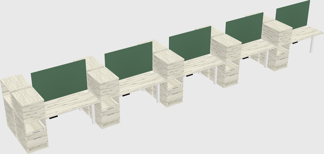 Shared electric desk + cabinet