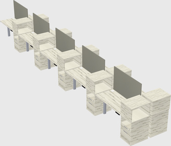Shared electric desk + cabinet