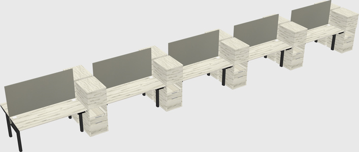 Shared electric desk + cabinet