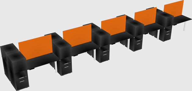 Shared electric desk + cabinet