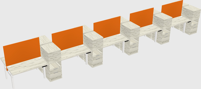 Shared electric desk + cabinet