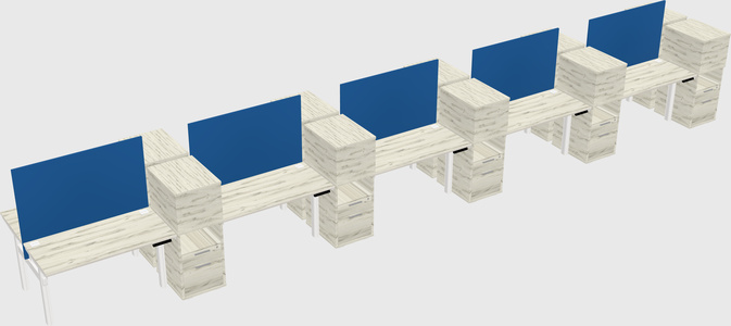 Shared electric desk + cabinet