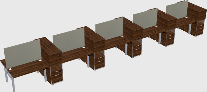 Shared electric desk + cabinet