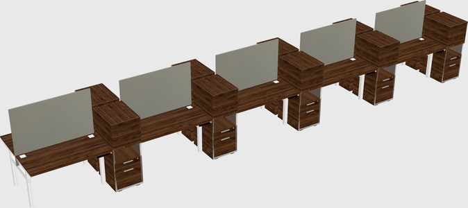 Shared electric desk + cabinet