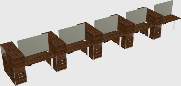 Shared electric desk + cabinet