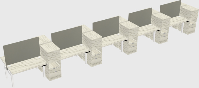 Shared electric desk + cabinet