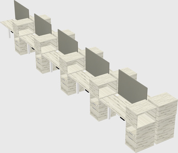 Shared electric desk + cabinet