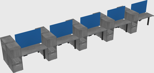 Shared electric desk + cabinet