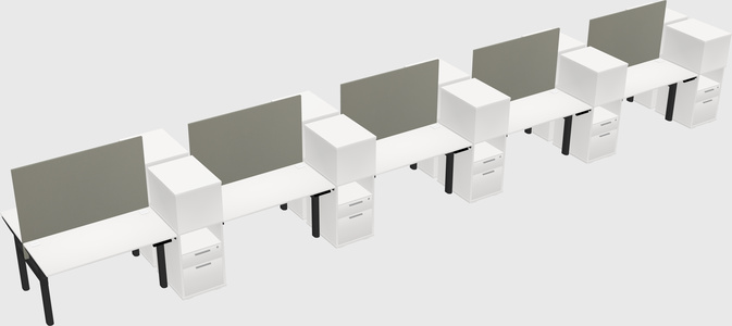 Shared electric desk + cabinet