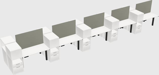 Shared electric desk + cabinet