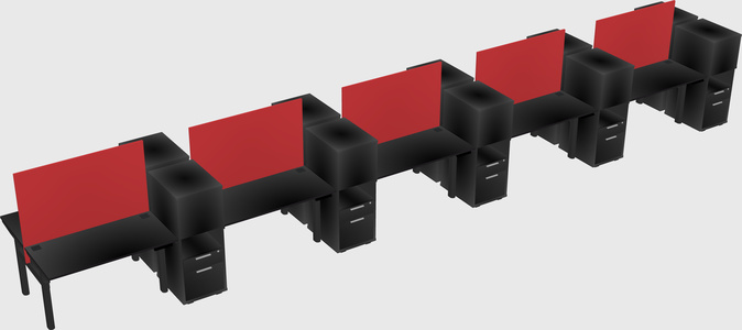 Shared electric desk + cabinet