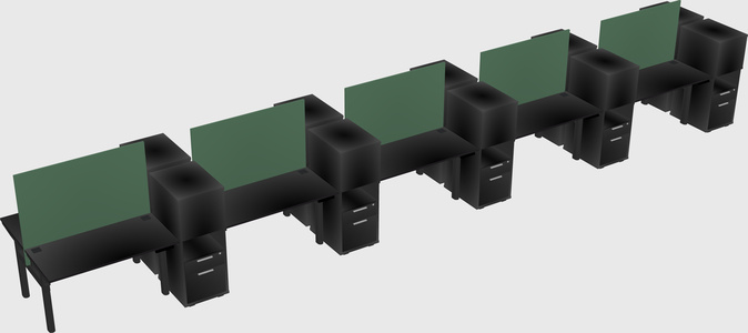 Shared electric desk + cabinet
