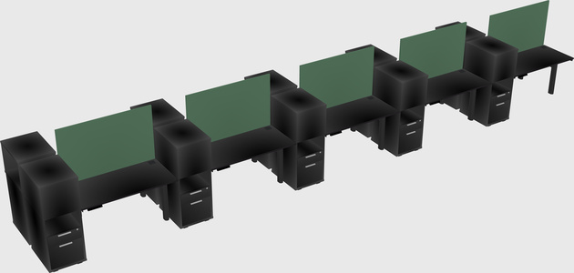 Shared electric desk + cabinet