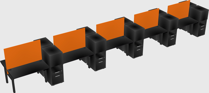 Shared electric desk + cabinet