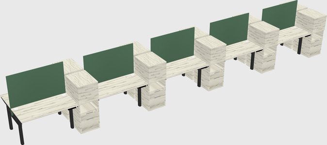 Shared electric desk + cabinet