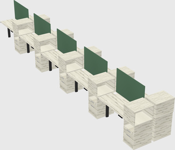Shared electric desk + cabinet