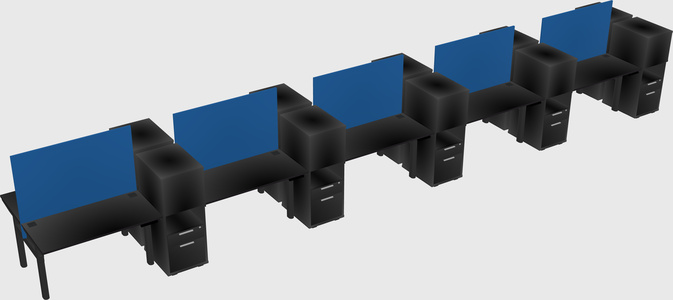Shared electric desk + cabinet