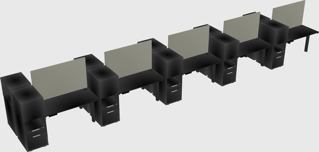 Shared electric desk + cabinet