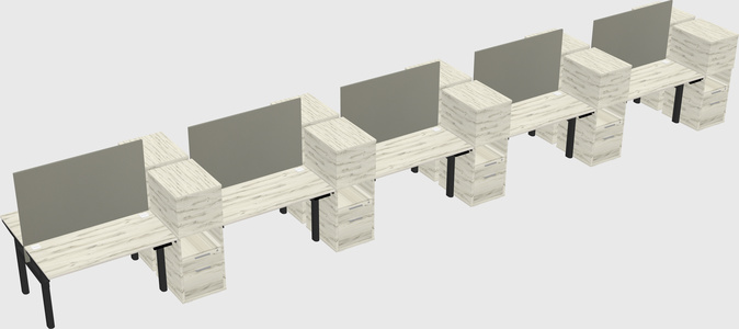 Shared electric desk + cabinet
