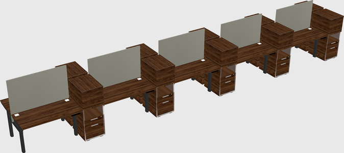 Shared electric desk + cabinet