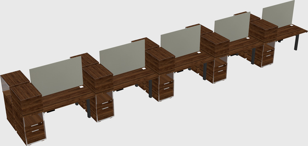 Shared electric desk + cabinet