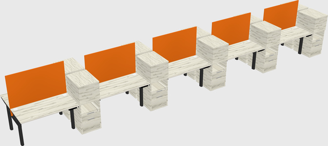 Shared electric desk + cabinet