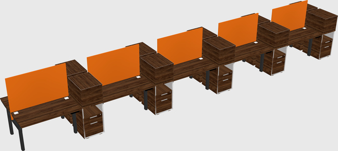 Shared electric desk + cabinet