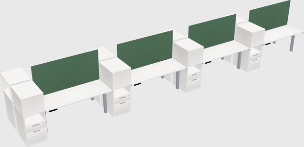 Shared electric desk + cabinet